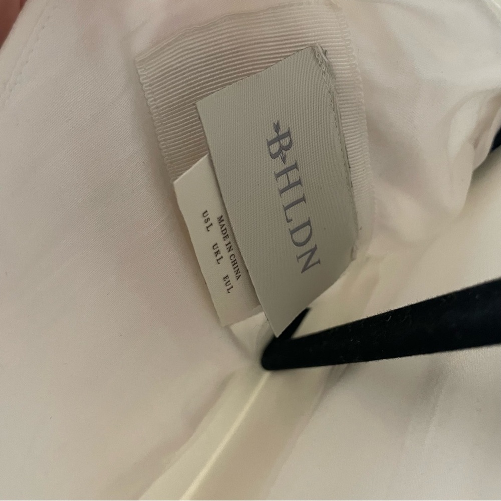 BHLDN White Long Sleeve Dress with Beaded Pearl Accents - Picture 8 of 8